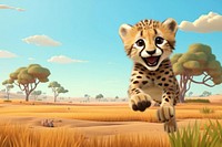 3D little leopard tiger in the wild remix