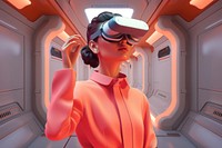 3D woman using VR remix