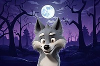 3D wolf in forest at night remix