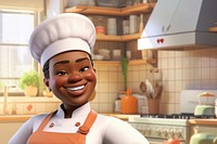 3D black female chef remix