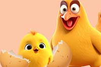 3D freshly hatched chicken remix