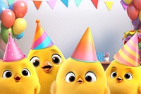 3D baby chickens birthday party remix