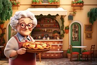 3D grandma holding homemade pie remix