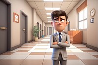 3D tired businessman at work remix