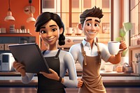 3D cafe baristas, jobs & profession remix