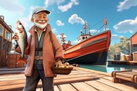 3D fisher man by the pier remix