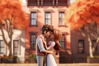 3D romantic couple in Autumn remix