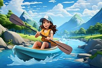 3D woman kayak adventure remix