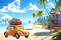 3D Summer vacation road trip remix