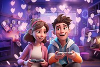 3D couple gaming together remix