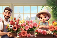 3D Flower shop, small business owner remix