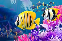 3D swimming angel fish remix