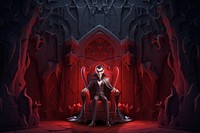 3D vampire sitting on throne remix