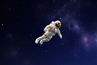 3D astronaut floating in space remix