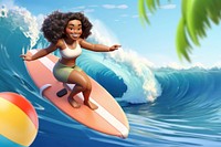 3D surfing woman remix