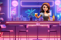 3D woman bartender remix