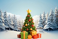 3D Christmas tree with gift boxes remix