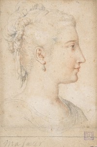 Head of a Woman in Profile, Anonymous, French, 16th century