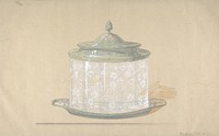 Design for a Glass Box with a Silver Base and Cover