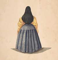 A Standing Woman, Seen from the Back, Anonymous, Peruvian, 19th century