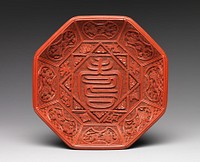Dish with character for longevity (shou)