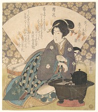 Courtesan Drinking Tea