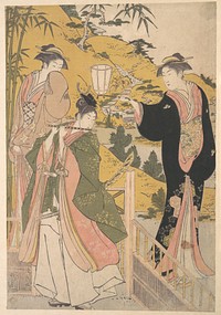 Yoshitsune Serenading Jorurihime by Torii Kiyonaga