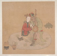 Tartar Officer with Blond Lady Playing Musical Instruments by Unidentified artist