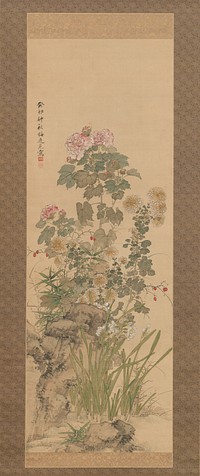 Flowers and Grasses of Autumn by Yamamoto Baiitsu