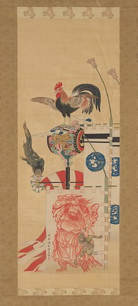 Boy&rsquo;s Day Carp Streamer and Shōki Banner by Kawanabe Kyōsai 