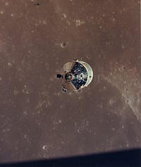 Apollo 11 Command and Service Modules Photographed from the Lunar Module in Orbit