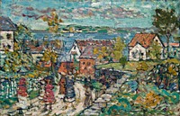 Landscape (Road & Town) by Maurice Brazil Prendergast