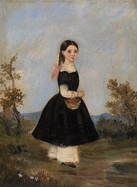 Peasant Girl in Landscape by Unidentified artist