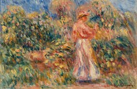 Landscape with Woman in Pink and White (Paysage avec femme en rose et blanc) by Pierre Auguste Renoir