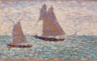 Two Sailboats at Grandcamp (Deux voiliers Ã  Grandcamp) by Georges Seurat