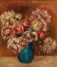 Flowers in a Green Vase (Fleurs dans un vase vert) by Pierre Auguste Renoir