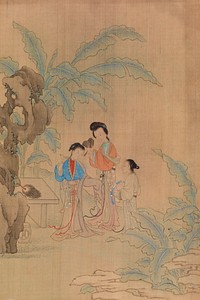 Three Figures in Landscape by Qiu Ying