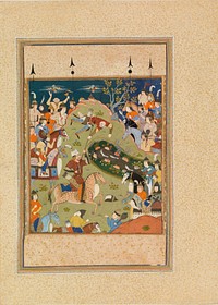 Rustam Lifts Qanun from His Horse by Unidentified artist