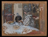 Woman with Dog, or Woman and Dog at Table (Femme au chien, ou Femme et chien Ã  table) by Pierre Bonnard