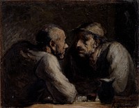 Two Drinkers (Les Deux buveurs) by Honoré Daumier