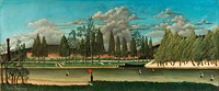 View of the Quai d' Asnières (Vue du quai d'Asnières); also called The Canal and Landscape with Tree Trunks (Le Canal and Paysage avec troncs d'arbre) by Henri Rousseau