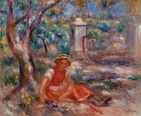 Girl at the Foot of a Tree (Fillette au pied d'un arbre) by Pierre Auguste Renoir