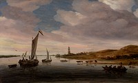 Rhine River View near Rhenen (Auf dem Rhein bei Rhenen) by Salomon van Ruysdael