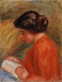 Young Woman Reading (Jeune femme lisant, buste) by Pierre Auguste Renoir