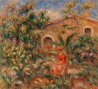 Landscape with Woman and Dog (Femme et chien dans un paysage) by Pierre Auguste Renoir