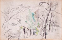 Trees (Arbres) [recto]; Encagnane with the Pilon du Roi (Encagnane et le Pilon du Roi) [verso] by Paul Cézanne