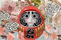 Daruma, a traditional Japanese doll illustration