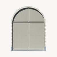 Arched gate, isolated architecture image