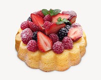 Strawberry cake dessert isolated image