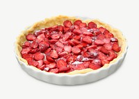 Strawberry pie dessert collage element psd